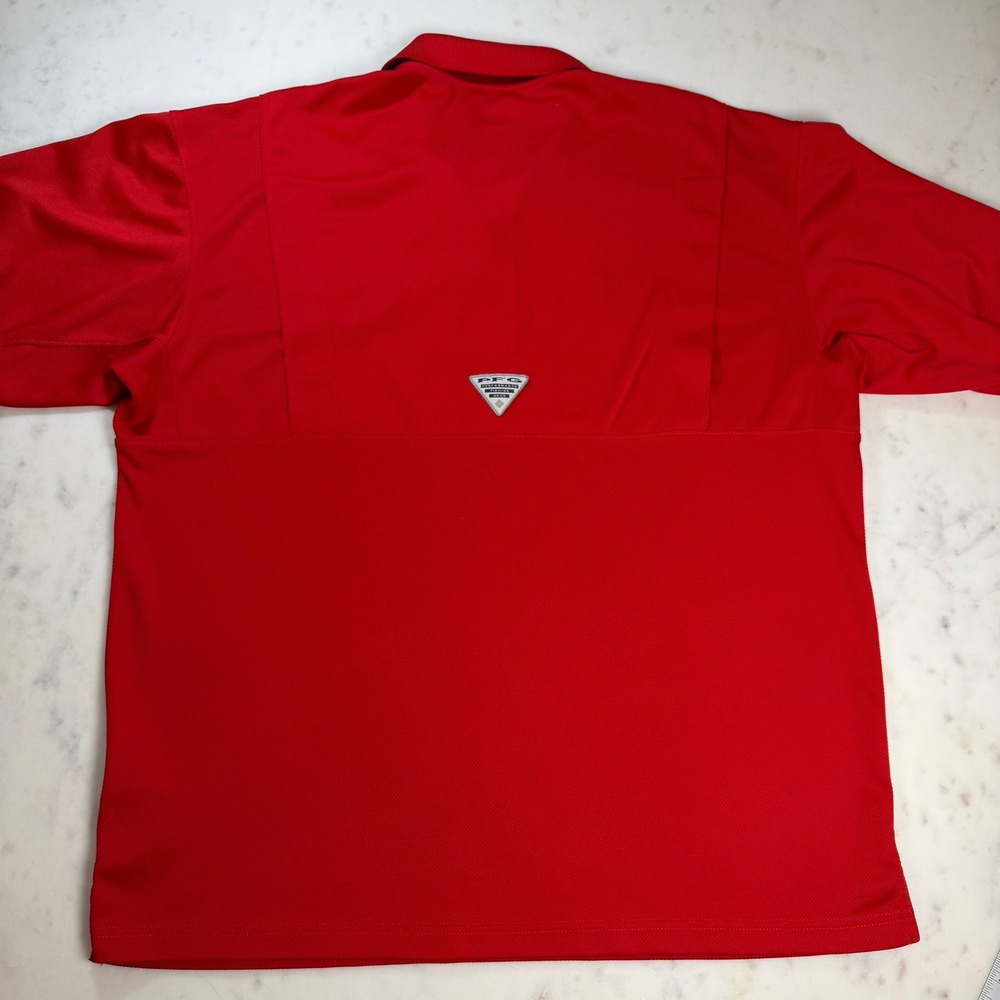 Columbia PFG Polo Mens Medium‎ Red Georgia Bulldogs NCAA Omni-Shade Vented Back - Picture 9 of 9